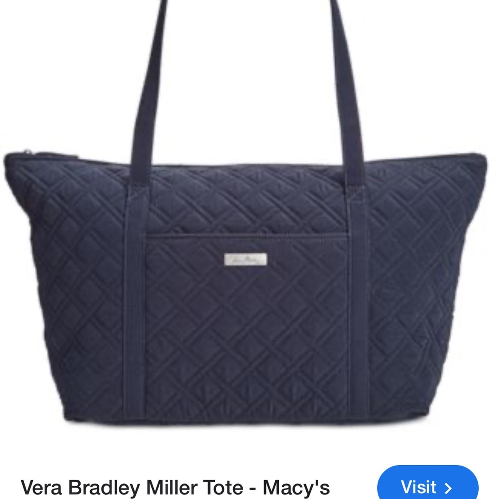 Vera Bradley Navy Miller Tote